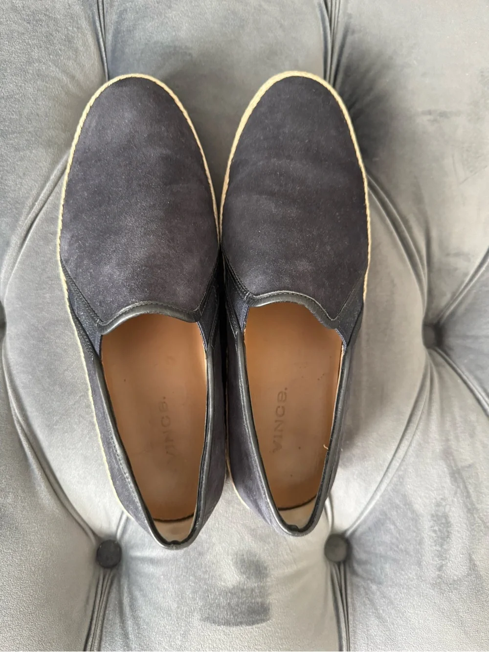Vince Chalmers Men’s Coastal Navy Suede Slip-On Espadrilles Size 9